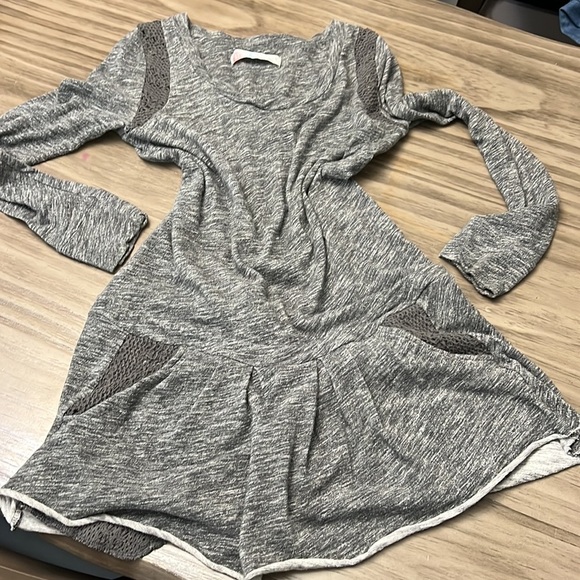 FP BEACH GRAY COTTON-MINI DRESS SIZE SMALL - Picture 1 of 16